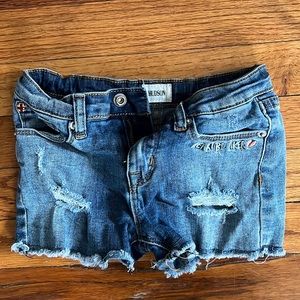 Hudson distressed jean shorts